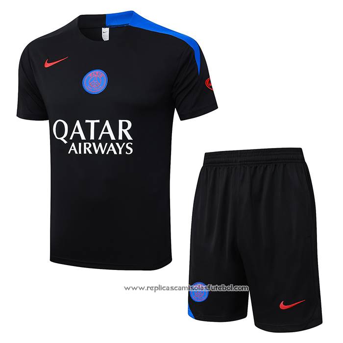 Fato de Treino Paris Saint-Germain 2025-2026 Manga Curta Preto - Calcas Curta